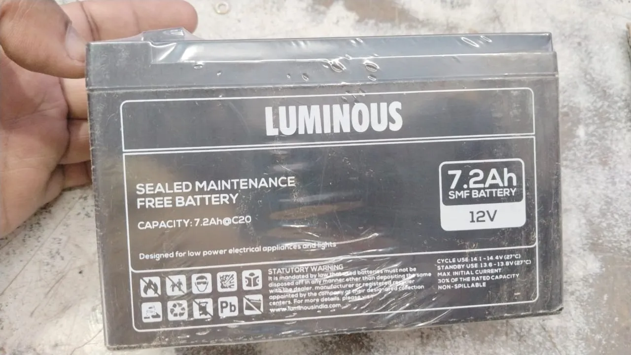 Luminous 12v 7.2 Amp Battery